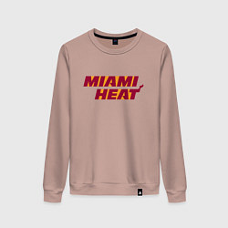 Свитшот хлопковый женский NBA - Miami Heat, цвет: пыльно-розовый