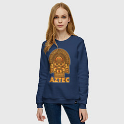 Свитшот хлопковый женский Aztec Ацтеки, цвет: тёмно-синий — фото 2