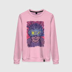 Свитшот хлопковый женский CYBERPUNK 2077 КИБЕРПАНК Z, цвет: светло-розовый