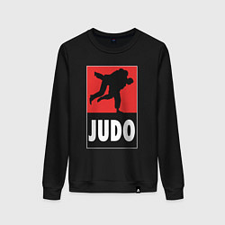 Свитшот хлопковый женский Judo, цвет: черный