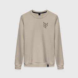 Свитшот хлопковый женский Химия Органическая молекула, цвет: миндальный