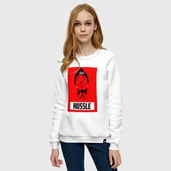 Свитшот хлопковый женский Red Hussle, цвет: белый — фото 2