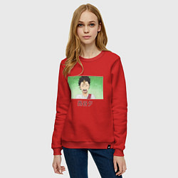 Свитшот хлопковый женский Нишиноя, цвет: красный — фото 2