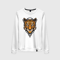 Свитшот хлопковый женский Tiger Style, цвет: белый