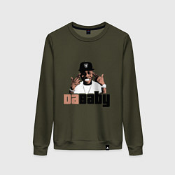 Свитшот хлопковый женский DaBaby, цвет: хаки