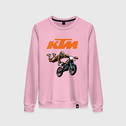 Свитшот хлопковый женский KTM МОТОКРОСС Z, цвет: светло-розовый