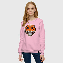 Свитшот хлопковый женский Мудрый Тигр, цвет: светло-розовый — фото 2