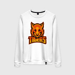 Свитшот хлопковый женский Tigers, цвет: белый