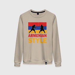 Свитшот хлопковый женский Армянский стиль, цвет: миндальный