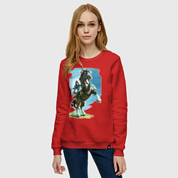 Свитшот хлопковый женский The Link, цвет: красный — фото 2