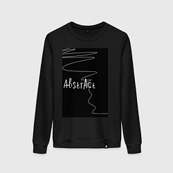 Свитшот хлопковый женский Abstract style, цвет: черный