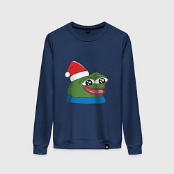 Женский свитшот Pepe, pepe happy, Пепе хеппи, pepe happy new year