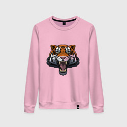 Свитшот хлопковый женский Scary Tiger, цвет: светло-розовый