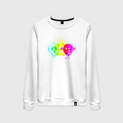 Свитшот хлопковый женский Призраки Хэллоуина хлопок, цвет: белый