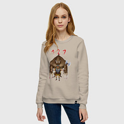 Свитшот хлопковый женский Разнос на 121, цвет: миндальный — фото 2