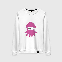 Свитшот хлопковый женский Squid Pink, цвет: белый