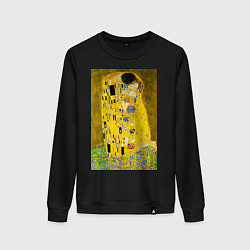 Свитшот хлопковый женский Поцелуй картина Климта, цвет: черный