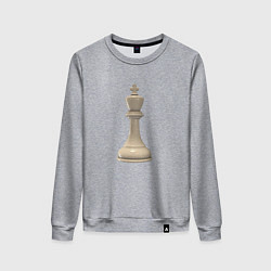 Свитшот хлопковый женский Шахматная фигура Белый король, цвет: меланж