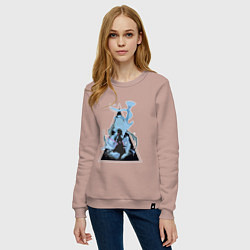 Свитшот хлопковый женский Genshin Impact AyakaАяка, цвет: пыльно-розовый — фото 2