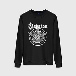Свитшот хлопковый женский Белый логотип Sabaton, цвет: черный