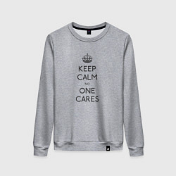 Свитшот хлопковый женский Keep Calm no one cares, цвет: меланж