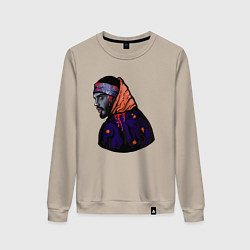 Свитшот хлопковый женский Опасный Многознаал, цвет: миндальный