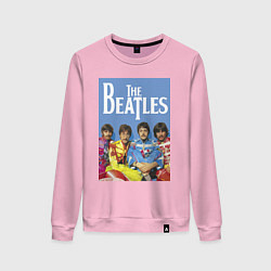 Свитшот хлопковый женский The Beatles - world legend!, цвет: светло-розовый