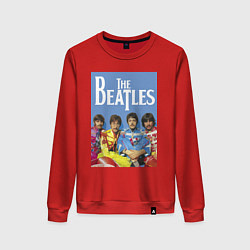 Свитшот хлопковый женский The Beatles - world legend!, цвет: красный
