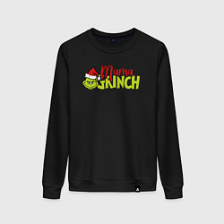 Свитшот хлопковый женский Mama Grinch Family, цвет: черный