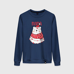 Свитшот хлопковый женский Family Mama Bear, цвет: тёмно-синий