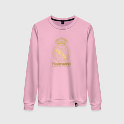 Свитшот хлопковый женский Real Madrid gold logo, цвет: светло-розовый