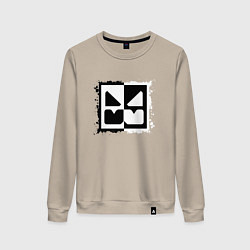Женский свитшот GEOMETRY DASH BLACK WHITE