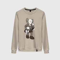 Свитшот хлопковый женский KAWS, цвет: миндальный