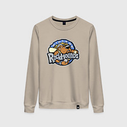 Свитшот хлопковый женский Midland Rockhounds - baseball team, цвет: миндальный