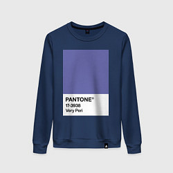 Свитшот хлопковый женский Цвет Pantone 2022 года - Very Peri, цвет: тёмно-синий