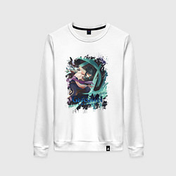 Женский свитшот XIAO СЯО ГЕНШИН ИМПАКТ БРЫЗГИ КРАСОК