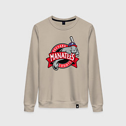 Свитшот хлопковый женский Brevard County Manatees - baseball team, цвет: миндальный