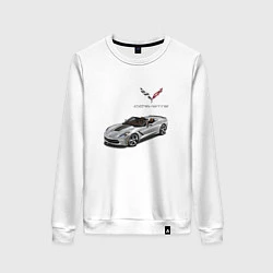Свитшот хлопковый женский Chevrolet Corvette - Racing team, цвет: белый