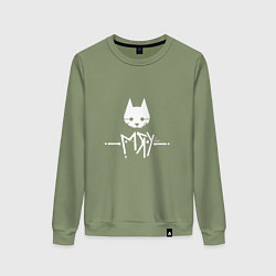 Свитшот хлопковый женский Stray: Мяу, цвет: авокадо