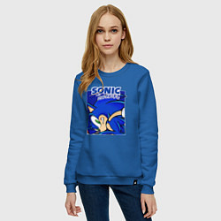 Свитшот хлопковый женский Sonic Adventure Sonic, цвет: синий — фото 2