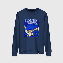 Свитшот хлопковый женский Sonic Adventure Sonic, цвет: тёмно-синий