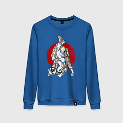 Свитшот хлопковый женский Боевые искусства космонавтов, цвет: синий