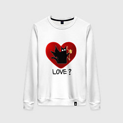 Женский свитшот WHAT CAT LOVE Сердце