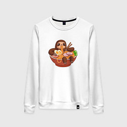 Женский свитшот Cute Sloth Ramen Noodles