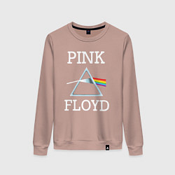 Свитшот хлопковый женский PINK FLOYD - ПИНК ФЛОЙД ЛОГОТИП, цвет: пыльно-розовый