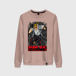 Свитшот хлопковый женский Sketch jump, цвет: пыльно-розовый