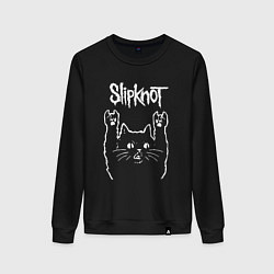 Женский свитшот Slipknot, Слипкнот Рок кот