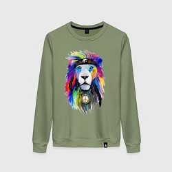 Свитшот хлопковый женский Color lion! Neon!, цвет: авокадо