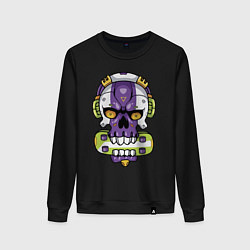 Свитшот хлопковый женский Cool art skull, цвет: черный