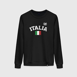 Свитшот хлопковый женский Футбол Италия, цвет: черный